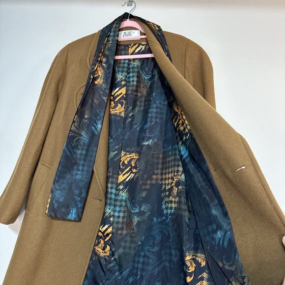 Billi By Billycoat Womens Brown Trench Coat Wool Blend Button Front Peak Lapel - Picture 8 of 16